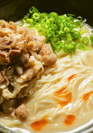 肉と麺が絡み合う、ピリ辛豆乳そうめん-レシピのメイン写真