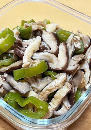 ピーマン、キノコ、薄揚げの炒め煮-レシピのメイン写真