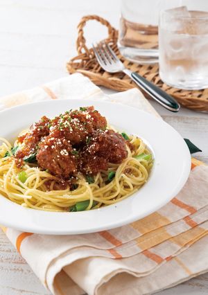 おおきな肉だんごパスタ-レシピのメイン写真