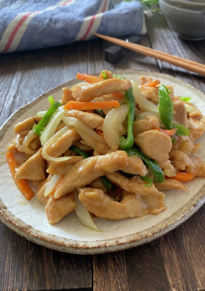 鶏むね肉の青椒肉絲風いため-レシピのメイン写真