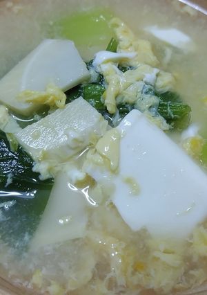 タケノコ入りチンゲン菜と豆腐の中華スープ-レシピのメイン写真