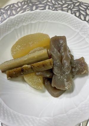 【簡単副菜】ごぼうとこんにゃくと大根煮-レシピのメイン写真