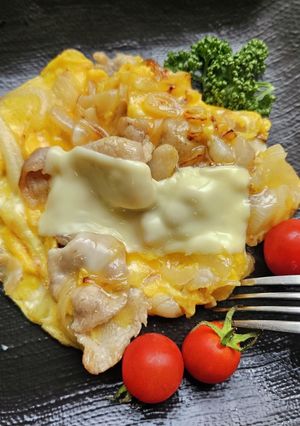 朝食！當にも！新玉ねぎ入り！豚肉チーズ卵-レシピのメイン写真