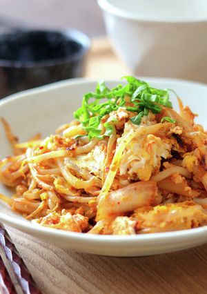 爆速！もやしとキムチの卵とじ♪お弁当にも-レシピのメイン写真