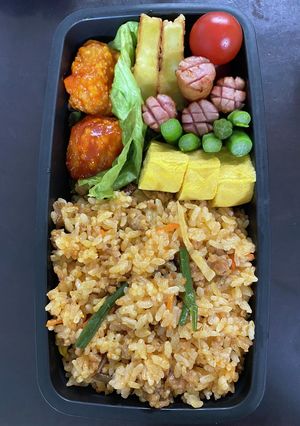 頑張るパパへ104炊き込みご飯弁当-レシピのメイン写真