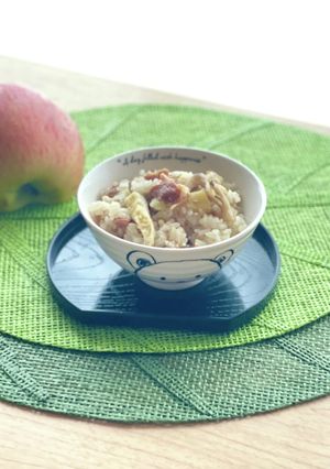 林檎入り♡焼き鳥缶の炊き込みご飯-レシピのメイン写真