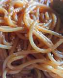 見た目はこってり☆なミートボールパスタ