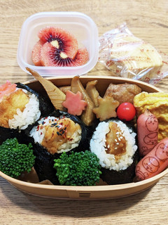 高2男子弁当!とり天むす・たけのこ煮物8-レシピのメイン写真