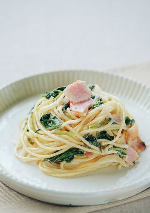 ほうれん草の黒酢クリームパスタ-レシピのメイン写真