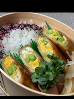 卵と枝豆の春巻き弁当-レシピのメイン写真