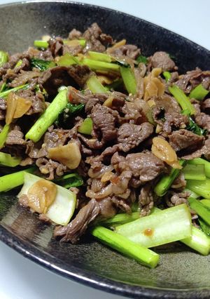 小松菜と牛肉のピリ辛炒め-レシピのメイン写真