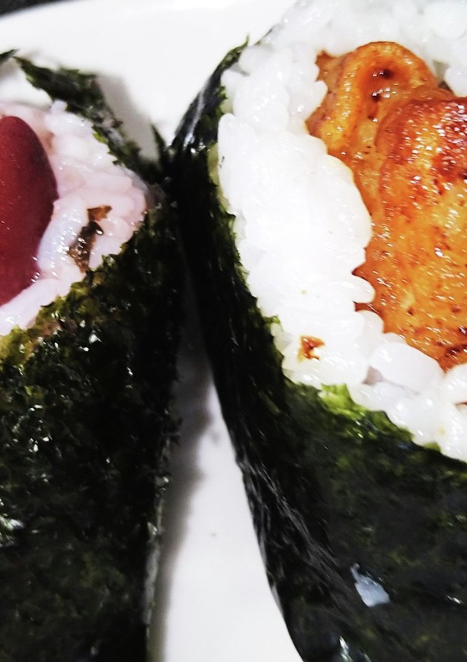 おにぎり（唐揚げ　梅）弁当用-レシピのメイン写真
