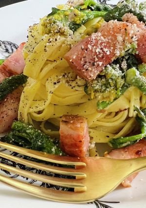市販のソースで菜の花クリームパスタ-レシピのメイン写真