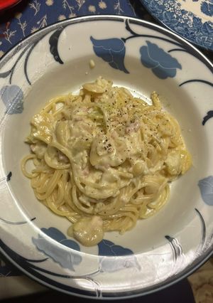 そら豆とサワークリームのスパゲッティ-レシピのメイン写真