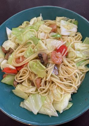 アヒージョで作るオイルパスタ-レシピのメイン写真