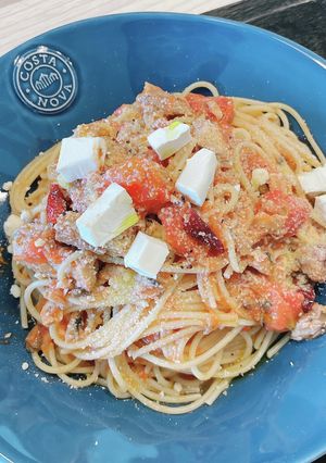 簡単10分！サバ缶&トマト缶絶品パスタ-レシピのメイン写真