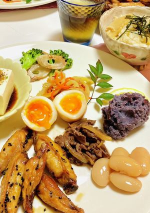 手羽中の唐揚げメインでディナーメニュー-レシピのメイン写真