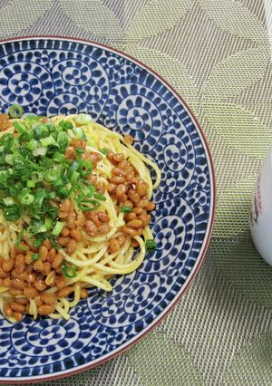 超簡単！　納豆と卵黄のパスタ-レシピのメイン写真