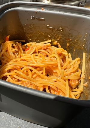ミートパスタ(コンビニソロ飯 2)-レシピのメイン写真