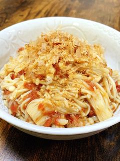 簡単♪ヘルシー♪えのきの梅肉和え-レシピのメイン写真