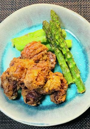 砂肝の唐揚げとアスパラ-レシピのメイン写真