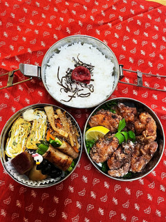 2024.4.20.唐揚げ3段弁当-レシピのメイン写真