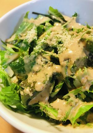 胡麻ドレでシーザー風？ベビーリーフサラダ-レシピのメイン写真
