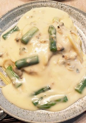 あさりとアスパラガスのクリームパスタ-レシピのメイン写真