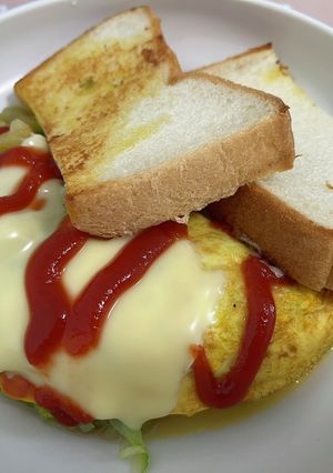 春キャベツとサツマイモ入りオムレツ-レシピのメイン写真