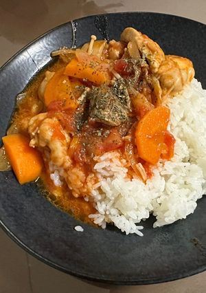 きのこトマトチキン煮-レシピのメイン写真