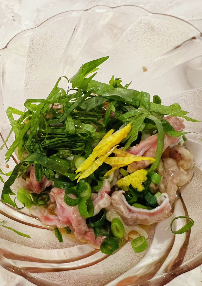 釣ってきたマハタの胃袋と肝の和物-レシピのメイン写真