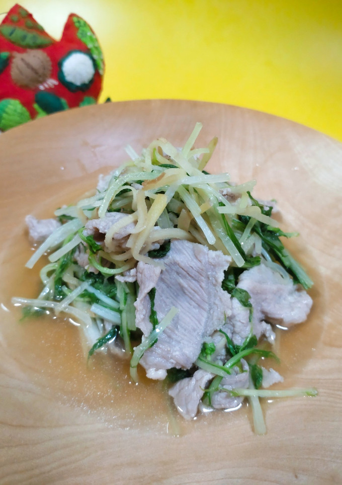 水菜と豚肉の煮浸し　-レシピのメイン写真