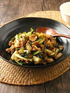ひき肉とレタスのにんにく醤油炒め-レシピのメイン写真