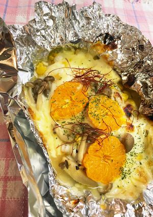 豆腐のみそチーズ焼　　きのこオレンジ風味-レシピのメイン写真