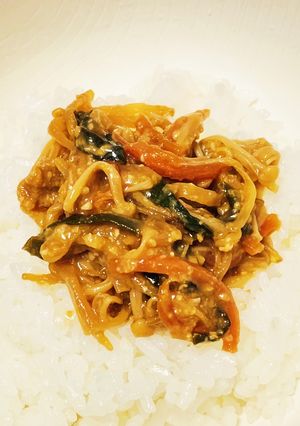 ご飯のお供☆エノキともやしの味噌炒め和え-レシピのメイン写真