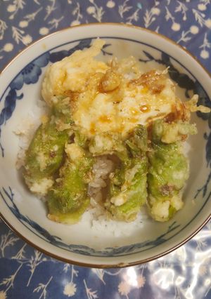 タラの芽と卵天の天丼-レシピのメイン写真