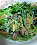 鉄分いっぱい！小松菜と秋刀魚缶炒め