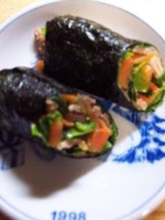 野菜炒めののり巻き-レシピのメイン写真
