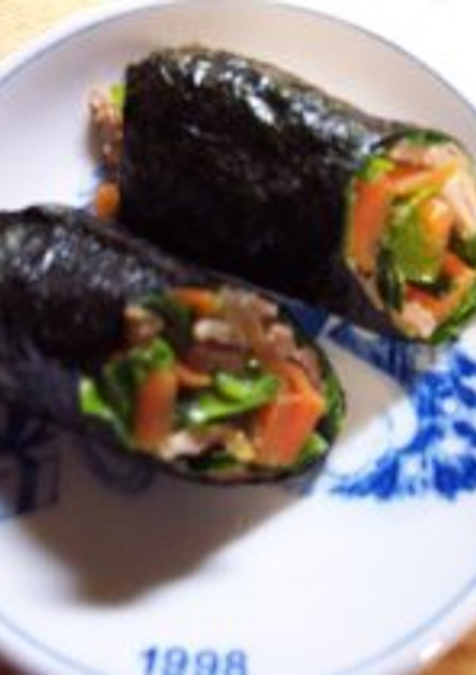 野菜炒めののり巻き-レシピのメイン写真
