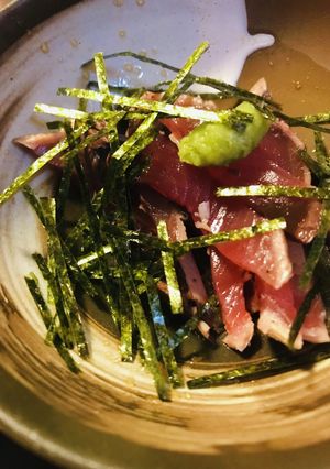 カツオのたたきの細切り海苔ワサビ添え-レシピのメイン写真