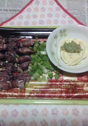 ボイルホタルイカ+マヨわさびのタパス-レシピのメイン写真