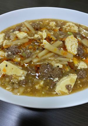 筍入り食べるラー油で本格麻婆豆腐　-レシピのメイン写真