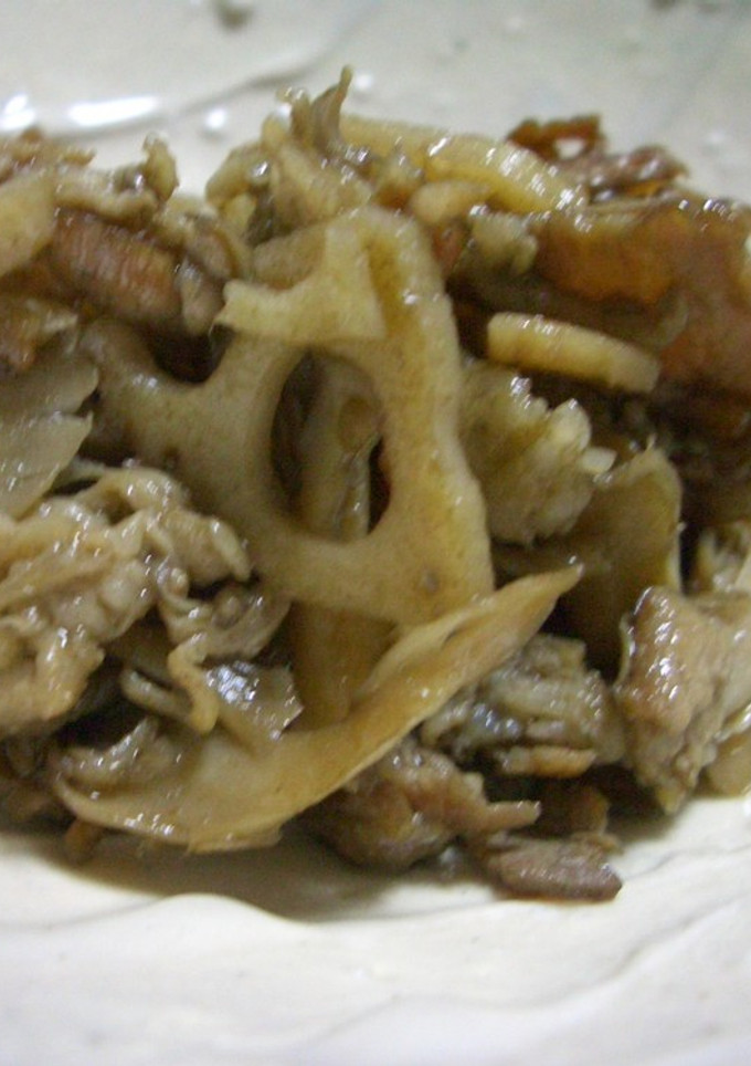 れんこんと豚肉の炒めもの-レシピのメイン写真