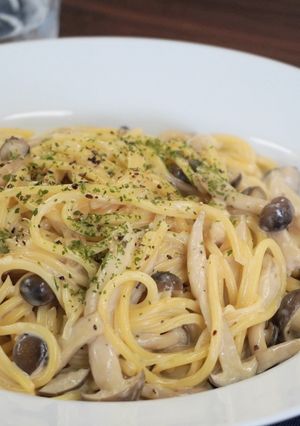 オーツミルクのきのこパスタ-レシピのメイン写真