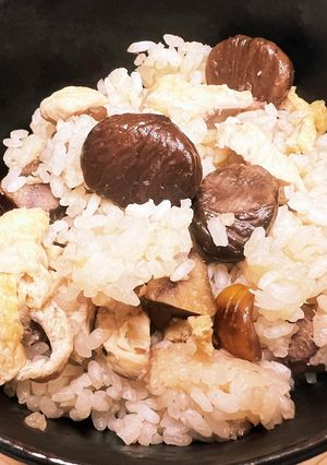 めんつゆ＆天津甘栗で栗の炊き込みご飯-レシピのメイン写真