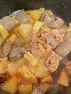 鶏肉こんにゃく大根タケノコの簡単な煮物-レシピのメイン写真