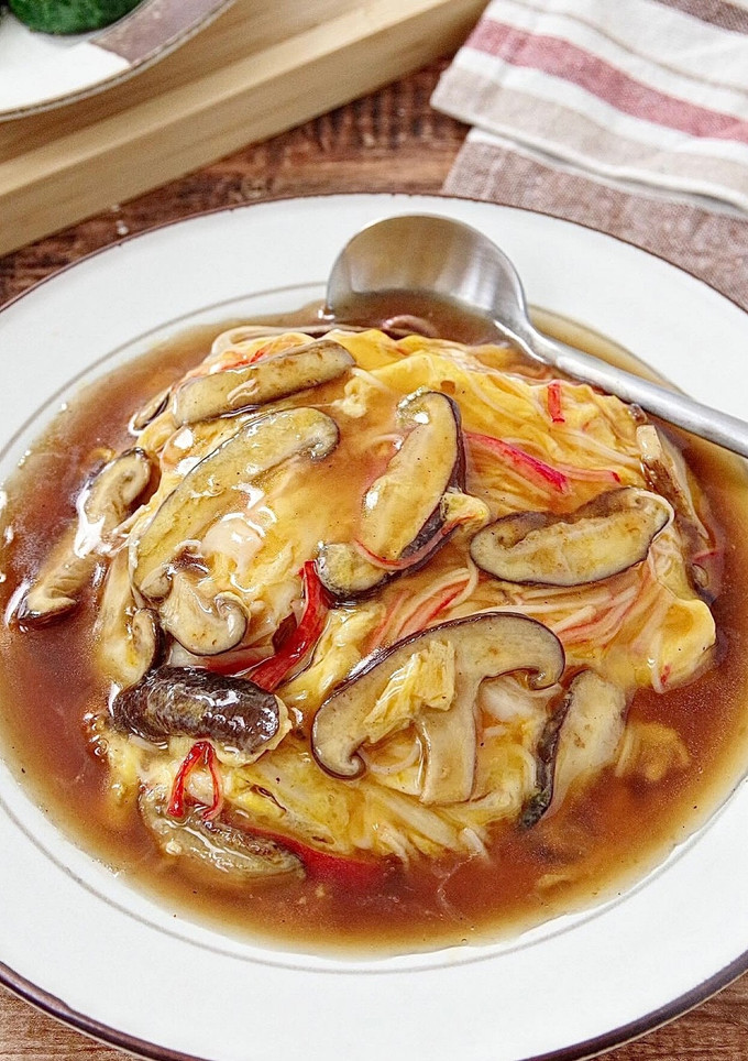 ☆簡単☆ 椎茸とカニカマのふわとろ天津飯-レシピのメイン写真