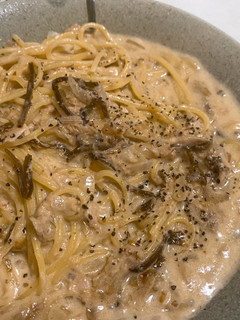 ワンパン♡ツナと塩昆布の麺つゆマヨパスタ-レシピのメイン写真
