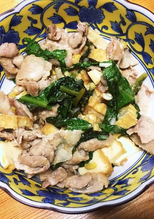 サンチュと豚バラのネギ塩炒め-レシピのメイン写真