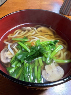 ほうれん草とキノコのうどん-レシピのメイン写真